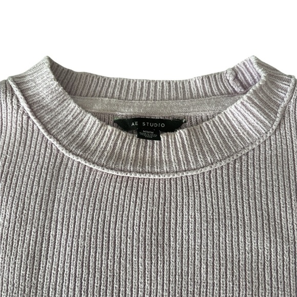 AE Studio American Eagle Oversized Ribbed Sweater Size Medium Lilac - Picture 5 of 5